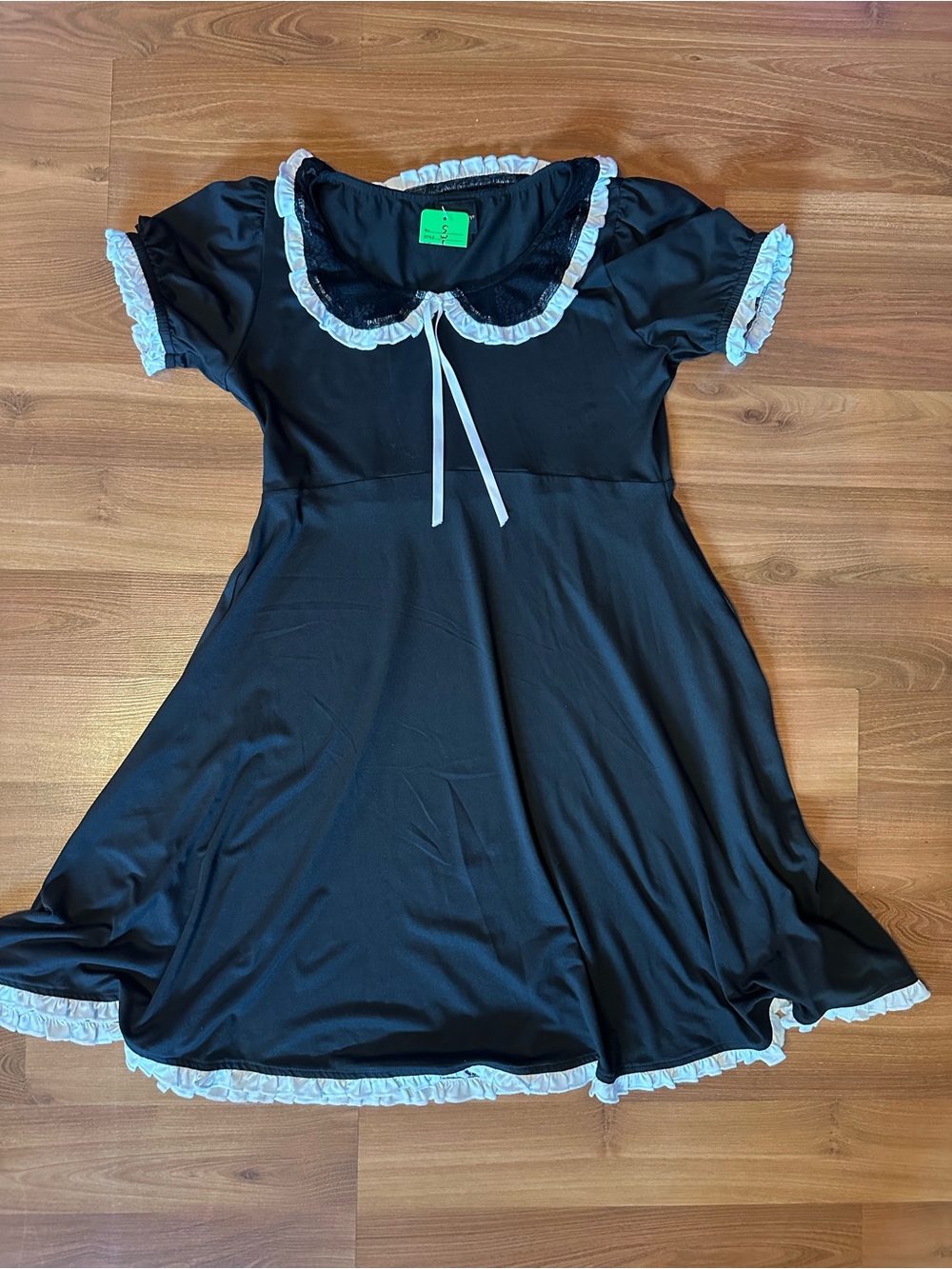 Hot Topic Black Dress with White Ruffles Babydoll Dress New S